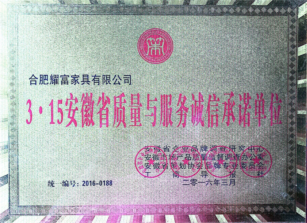 3.15安徽省質(zhì)量與服務(wù)誠(chéng)信承諾單位